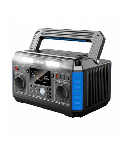 Elbat Generador de Energia Portatil - 600W - Bateria de Litio - Display LED - Carga Solar - Accesorios Incluidos - Puertos de Sa