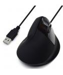 Ewent Raton Ergonomico Vertical USB 1800dpi - 5 Botones - Uso Diestro - Cable de 1.23m - Color Negro