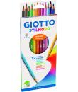 Giotto Stilnovo Pack de 12 Lapices Hexagonales de Colores - Mina 3.3mm - Madera - Colores Surtidos