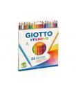 Giotto Stilnovo Pack de 24 Lapices Hexagonales de Colores - Mina 3.3mm - Madera - Colores Surtidos