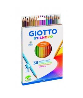 Giotto Stilnovo Pack de 36 Lapices Hexagonales de Colores - Mina 3.3mm - Madera - Colores Surtidos