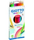 Giotto Colors 3.0 Pack de 24 Lapices Hexagonales de Colores - Mina 3 mm - Madera - Colores Surtidos