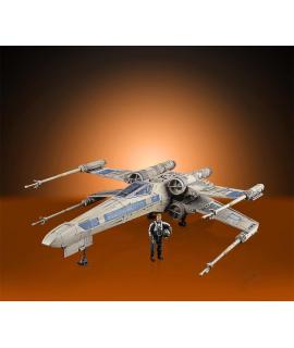 Hasbro Disney Star Wars Colleccion Vintage Replica Caza Ala-X + Anton Merrick Rogue Squadron - Alas moviles - Figura de 9cm. de 