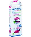 Giotto Tempera Pack de 6 Botes de 25 ml. + Pincel - Base Agua - Excelente Cobertura - Colores Surtidos