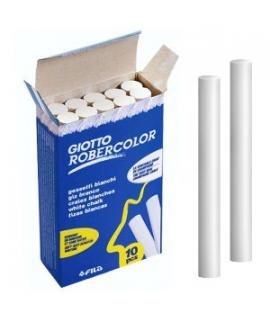 Giotto Robercolor Pack de 10 Tizas Redondas Blancas - Testadas Dermatologicamente - Compactas y Duraderas