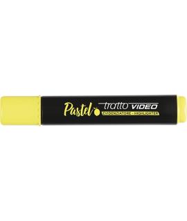 Tratto Video Pastel Marcador Fluorescente - Punta Biselada - Tinta al Agua - Secado Rapido - Color Amarillo Limon