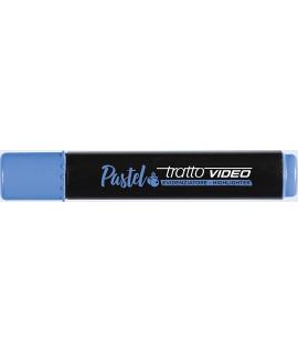Tratto Video Pastel Marcador Fluorescente - Punta Biselada - Tinta al Agua - Secado Rapido - Color Azul Arandano