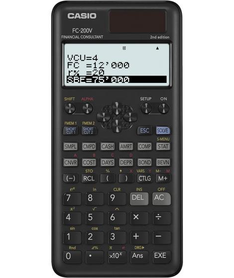 Casio FC200V Calculadora Financiera - Pantalla de 4 Lineas - Visualizacion de Varios Parametros al mismo Tiempo - Teclas de Acce