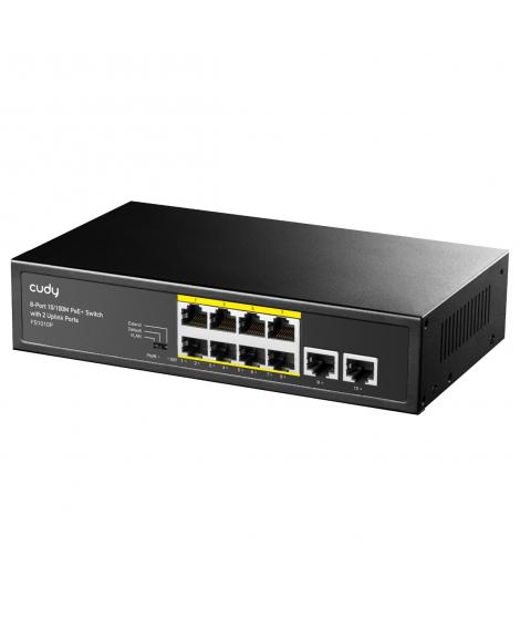 Cudy FS1010P Switch PoE+ de 8 Puertos 10/100M con 2 Puertos de Enlace Ascendente