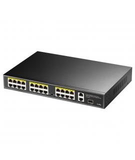 Cudy FS1026PS1 Switch Gigabit de 24 puertos PoE+ de 10/100 Mbits + 2 Puerto de Enlace Ascendente Gigabit + 1 Ranura SFP de 1,25 