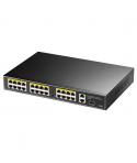 Cudy FS1026PS1 Switch Gigabit de 24 puertos PoE+ de 10/100 Mbits + 2 Puerto de Enlace Ascendente Gigabit + 1 Ranura SFP de 1,25 