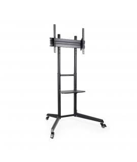 Tooq Ramses Soporte de Suelo con Ruedas para Pantallas 37" a 70" - Bloqueo de Ruedas - Estante - Gestion de Cables - Peso Max 50