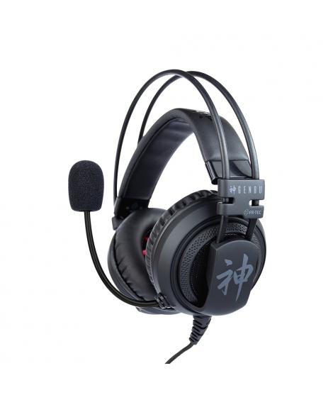 FR-TEC Auriculares Gaming Genbu - Altavoz de 50mm - Microfono Flexible - Cable Trenzado de 1.20m - Color Negro