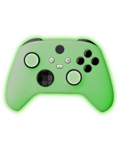 FR-TEC Funda de Silicona Xbox Glow in The Dark - Grips Incluidos - Brilla en La Oscuridad - Color Verde