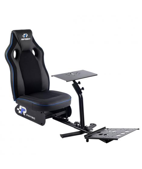 FR-TEC Asiento Simulador de Carreras Racing Seat Sprint - Respaldo de 80cm - Acabado Deportivo - Base de Volante de 45x22cm - Ba