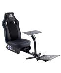 FR-TEC Asiento Simulador de Carreras Racing Seat Sprint - Respaldo de 80cm - Acabado Deportivo - Base de Volante de 45x22cm - Ba