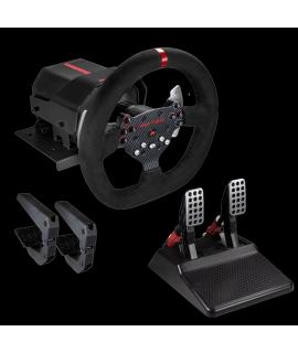 FR-TEC Volante con Force Feedback Force Racing Wheel - Tecnologia Forcesense - Aro de 26.5cm de Diametro - Pedales Regulables - 