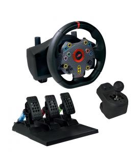 FR-TEC Grand Chelem Racing Wheel Juego de Volante de Carreras + Pedales + Palanca de Cambios - Angulo de Direccion de 270º - Com