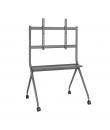 Aisens Soporte de Suelo PRO con Rueda - 1 Bandeja para Pantalla Interactiva/TV 120kg de 50-86 - Color Negro