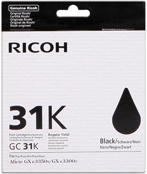 Ricoh GC31K Negro Cartucho de Gel Original - 405688