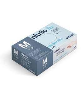Santex Nitriflex Blue Pack de 100 Guantes de Nitrilo para Examen Talla M - 3.5 gramos - Sin Polvo - Libre de Latex - No Esterile