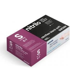 Santex Nitriflex Black Soft Pack de 100 Guantes de Nitrilo para Examen Talla S - 3.5 gramos - Sin Polvo - Libre de Latex - No Es