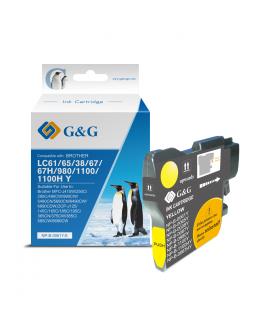 G&G Brother LC980/LC1100 Amarillo Cartucho de Tinta Generico - Reemplaza LC980Y/LC1100Y