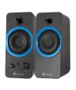 NGS GSX-200 Altavoces USB 2.0 20W - Supergraves - Conexion Jack 3.5mm - Controles en Altavoz - Color Negro/Azul