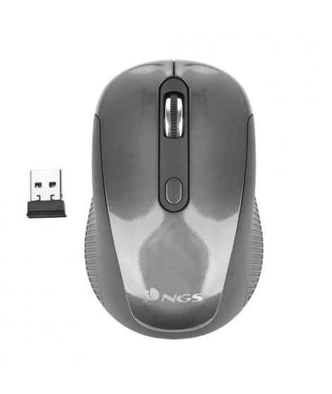 NGS Haze Raton Inalambrico USB 1600dpi - 3 Botones - Uso Ambidiestro - Color Gris/Negro