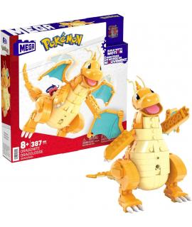 Mattel Mega Construx Wonder Builders Pokemon Dragonite - Figura de Construccion - Tamaño 19cm aprox. - 387 Piezas