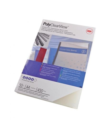 GBC PolyClearView Pack de 100 Portadas de Encuadernar A4 - 300 Micras - Color Transparente Mate