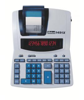 Ibico 1491X Calculadora Profesional Termica 14 Digitos - Pantalla LCD 2 Colores - Impresion en Negro - Velocidad 10 Lineas por S