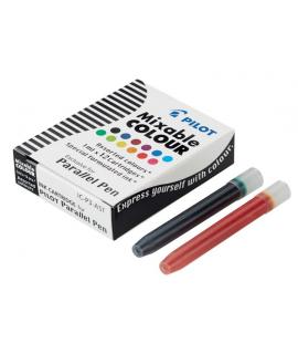 Pilot Pack de 12 Recargas para Pluma Estilografica Parallel - Capacidad 1ml - Colores Surtidos