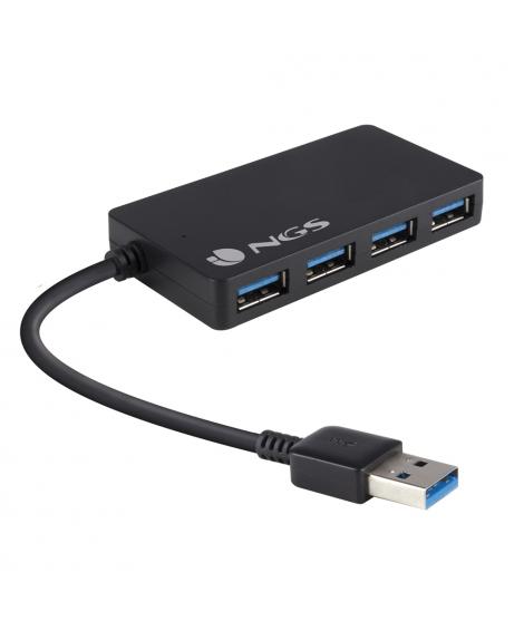 NGS Hub 4 Puertos USB 3.0 - Velocidad hasta 4.80GB/s - Color Negro