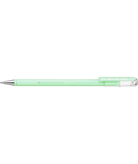 Pentel Hybrid Milky Boligrafo de Bola - Punta Fina 0.8mm - Trazo 0.4mm - Tinta de Gel Opaca - Color Verde Pastel