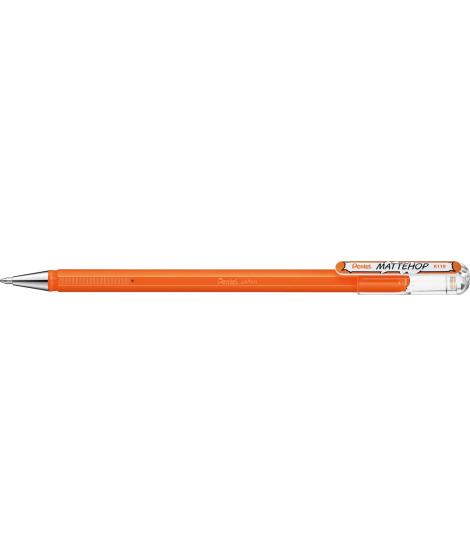 Pentel Mattehop Boligrafo de Bola - Punta 1mm - Trazo 0.5mm - Tinta de Gel Opaca - Fabricado con 55% de Materiales Reciclados - 