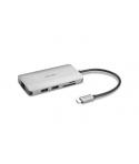 Kensington Hub 8 en 1 Conexion USB-C - Puertos: 3x USB 3.2, 1x USB-C PD hasta 85W, 1x HDMI 2.0, Lector SD y MicroSD - Color Plat