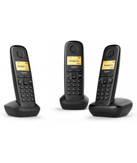 Gigaset A170 Trio Telefono Inalambrico Dect + 2 Supletorios - Identificador de Llamadas - Bloqueo de Teclado - Control de Volume