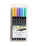 Lyra Aqua Brush Duo Pastel Tones Pack 6 Rotuladores de Doble Punta - Punta Pincel 4mm, Punta Fina 2mm - Tinta Base de Agua - Col