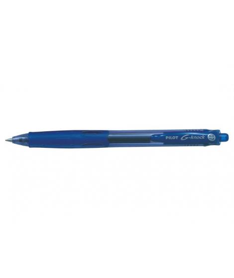 Pilot Boligrafo de Gel G-Knock - Recargable - Fabricado con Plastico Reciclado - Punta de Bola 0.7mm - Trazo 0.32mm - Color Azul