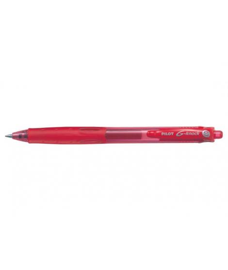 Pilot Boligrafo de Gel G-Knock - Recargable - Fabricado con Plastico Reciclado - Punta de Bola 0.7mm - Trazo 0.32mm - Color Rojo