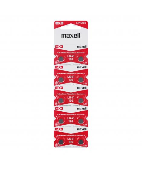 Maxell Pack de 10 Pilas Alcalinas de Boton LR41 1.5V