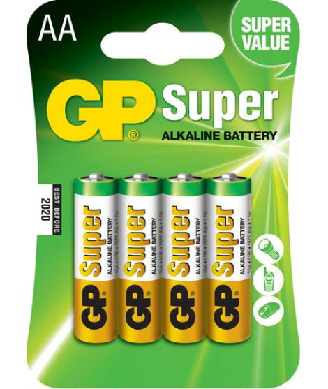 GP Pack de 4 Pilas Super Alcalinas LR06 AA 1.5V