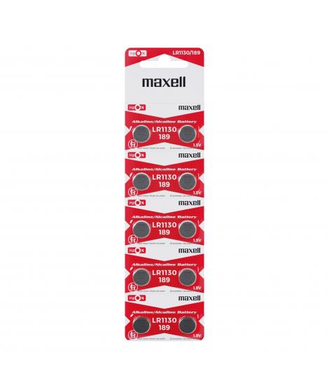 Maxell Pack de 10 Pilas Alcalinas de Boton LR1130 1.5V