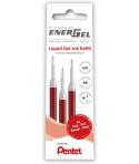 Pentel EnerGel X Pack de 3 Recambios para BL57, BL77, BL107, BL117, BL407, BL2007, BL2507 - Color Rojo