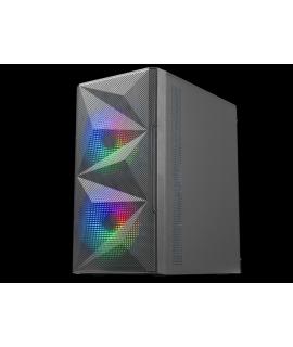 Mars Gaming Caja Gaming Compacta MC-ME - Diseño Innovador - Ventiladores FRGB 120mm - Ventana Lateral Cristal Templado - Maxima 