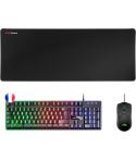 Mars Gaming Pack Premium Teclado Hibrido H-MECH - Raton Ultra Ligero 10K - Alfombrilla XXL - Compatibilidad Universal - Tecnolog