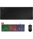 Mars Gaming Pack Premium Teclado hibrido H-MECH - Raton Ultra ligero 10K - Alfombrilla XXL - Tecnologia H-MECH - Iluminacion FRG