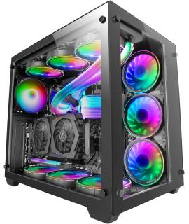 Mars Gaming MCV3 E-ATX Caja PC Tamaño XXL - Doble Ventana Cristal Templado - Capacidad Ampliada XXL - Estructura Modular Doble C