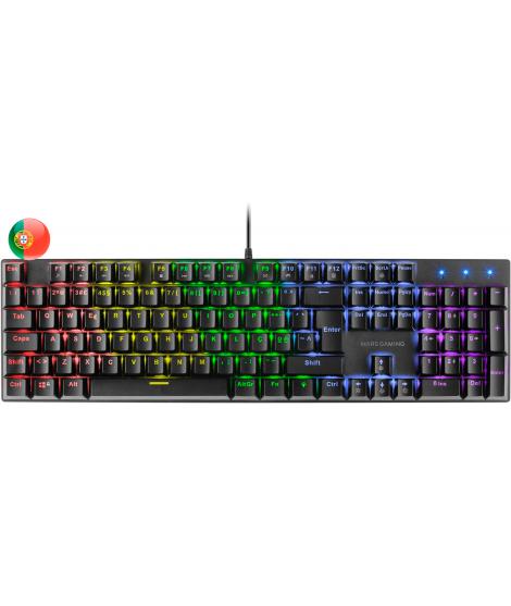 Mars Gaming Teclado Mecanico RGB MK422 - Tecnologia Antipolvo - Efectos de Iluminacion Rainbow - Teclas Ultra-resistentes - Func